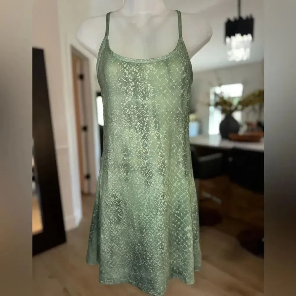 EVCR Kelly Jade Snake Skin Racerback Tennis Bodysuit Dress. Size Small